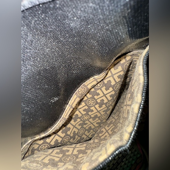 Tory Burch Black Patent Leather Large Hand Bag Shoulder Tote - Picture 7 of 15